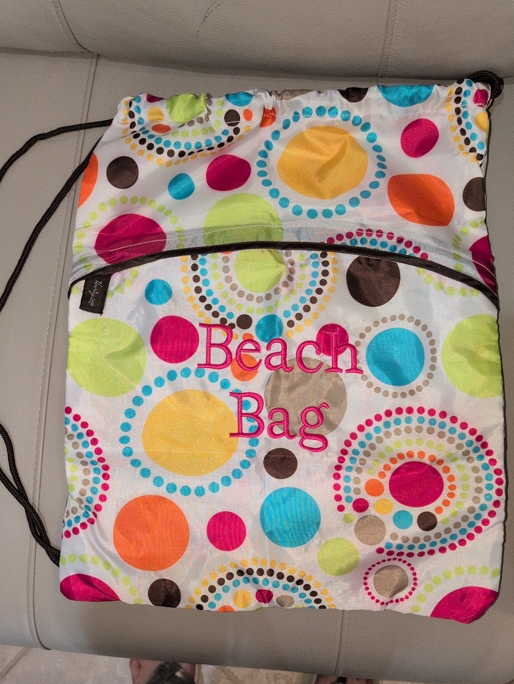Multicolor Polka Dot Drawstring Tote By Thirty-One